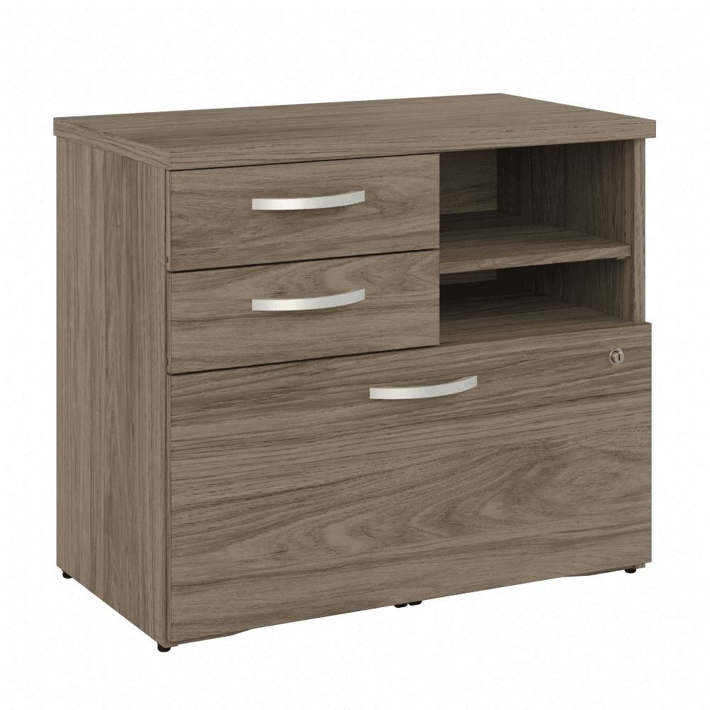 Bush Furniture 30"Office Storage Cabinet with Locking File Drawer, Box Drawers & Open Shelves (HYF130X) - SchoolOutlet