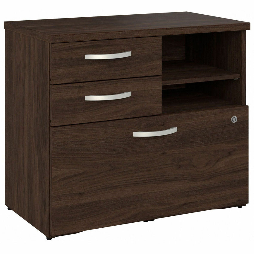 Bush Furniture 30"Office Storage Cabinet with Locking File Drawer, Box Drawers & Open Shelves (HYF130X) - SchoolOutlet