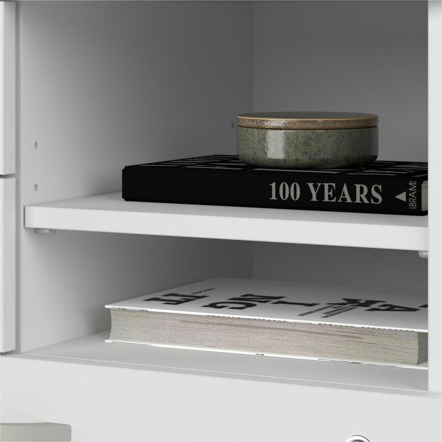 Bush Furniture 30"Office Storage Cabinet with Locking File Drawer, Box Drawers & Open Shelves (HYF130X) - SchoolOutlet