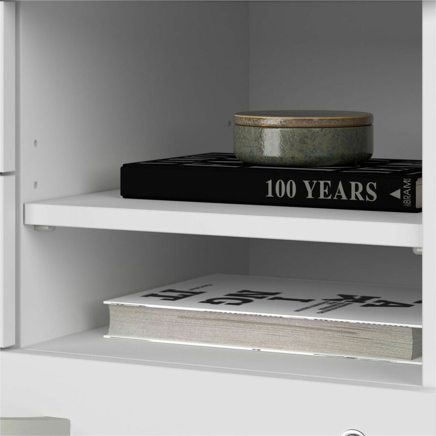Bush Furniture 30"Office Storage Cabinet with Locking File Drawer, Box Drawers & Open Shelves (HYF130X) - SchoolOutlet