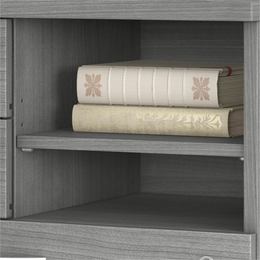 Bush Furniture 30"Office Storage Cabinet with Locking File Drawer, Box Drawers & Open Shelves (HYF130X) - SchoolOutlet