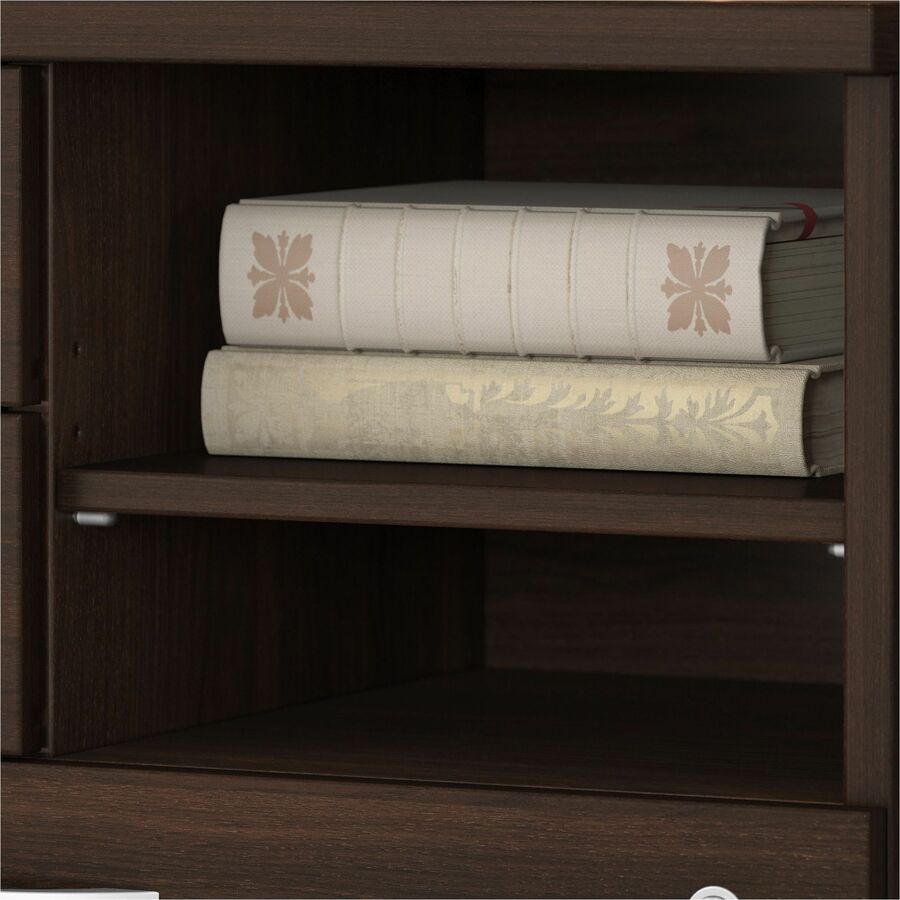 Bush Furniture 30"Office Storage Cabinet with Locking File Drawer, Box Drawers & Open Shelves (HYF130X) - SchoolOutlet