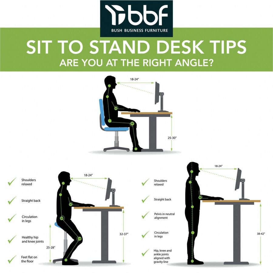 Bush Furniture 48"x 23"Electric Height Adjustable Standing Desk (M4S4824X) - SchoolOutlet