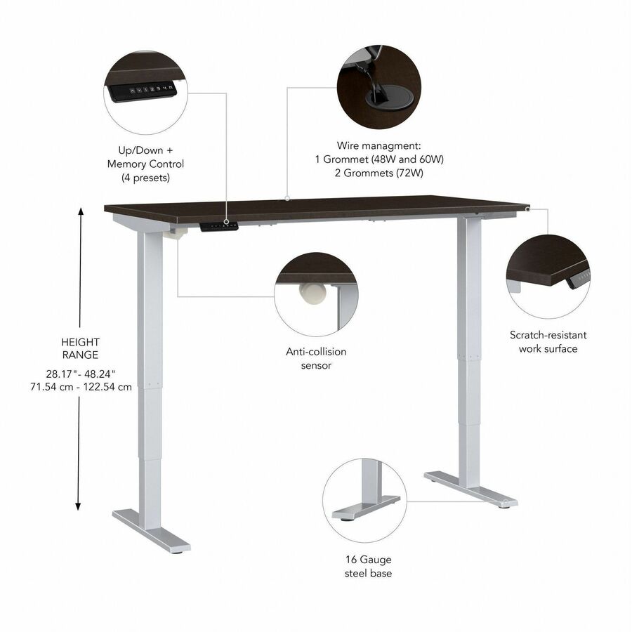 Bush Furniture 48"x 23"Electric Height Adjustable Standing Desk (M4S4824X) - SchoolOutlet