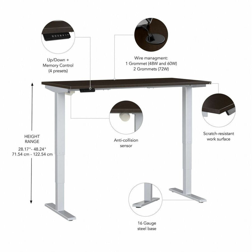 Bush Furniture 48"x 23"Electric Height Adjustable Standing Desk (M4S4824X) - SchoolOutlet