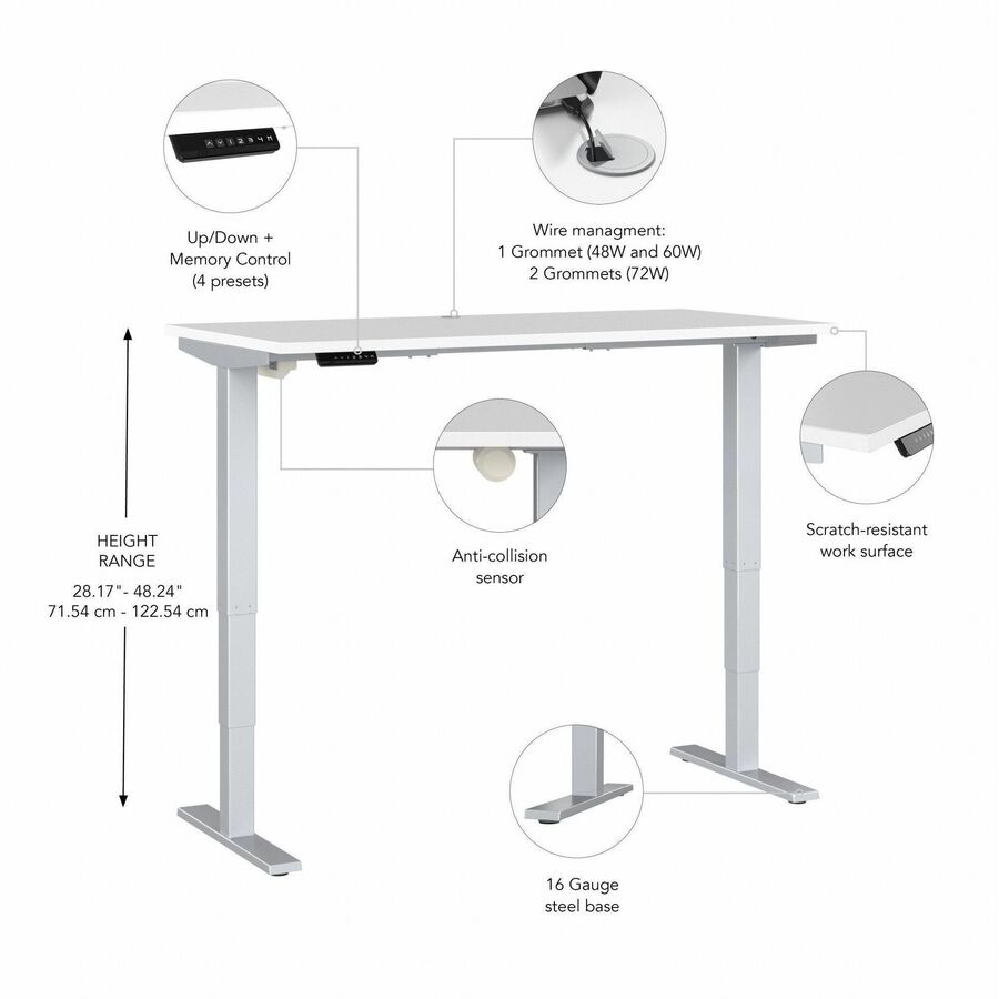 Bush Furniture 48"x 23"Electric Height Adjustable Standing Desk (M4S4824X) - SchoolOutlet