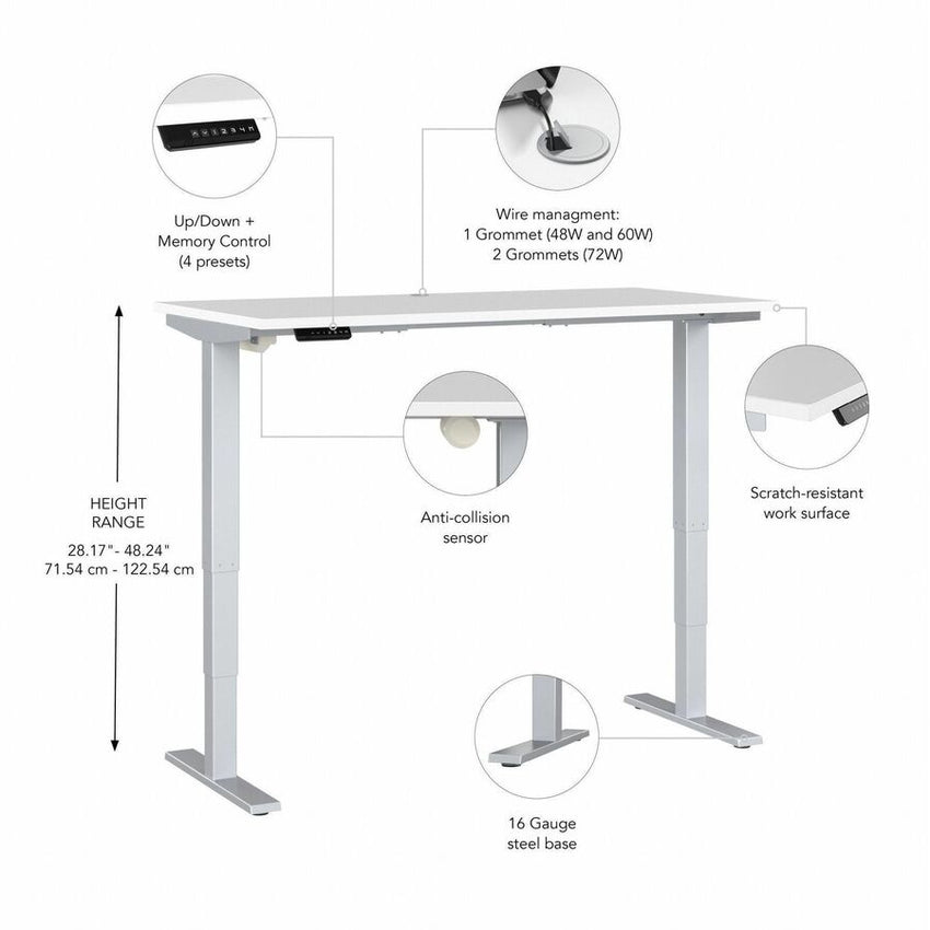 Bush Furniture 48"x 23"Electric Height Adjustable Standing Desk (M4S4824X) - SchoolOutlet