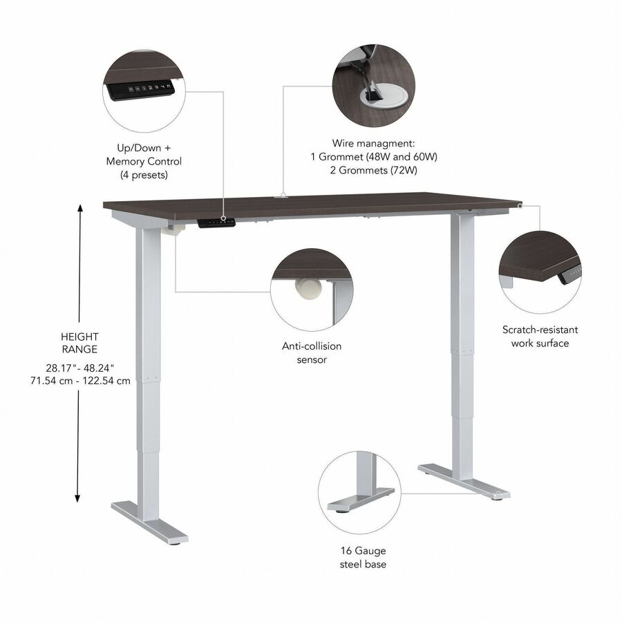 Bush Furniture 59"x 29"Electric Height Adjustable Standing Desk (M4S6030X) - SchoolOutlet