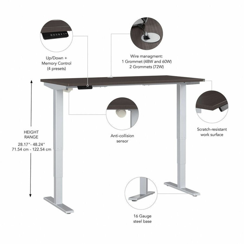 Bush Furniture 59"x 29"Electric Height Adjustable Standing Desk (M4S6030X) - SchoolOutlet