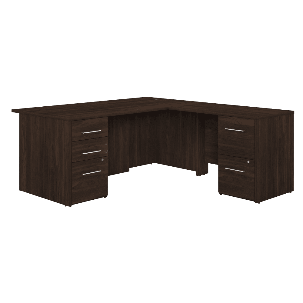 Bush Furniture 71"x 77"L - Shaped Executive Desk with Filing Cabinets (OF5004X) - SchoolOutlet