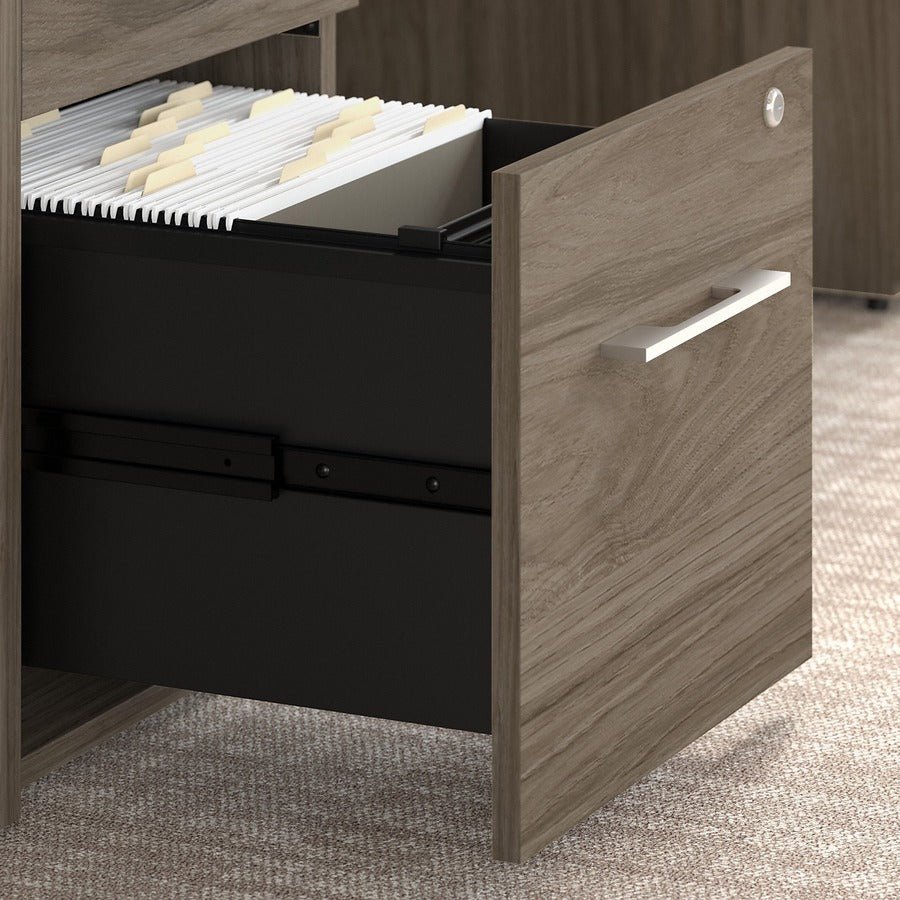 Bush Furniture 71"x 77"L - Shaped Executive Desk with Filing Cabinets (OF5004X) - SchoolOutlet