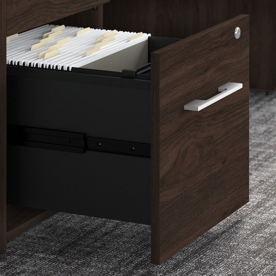 Bush Furniture 71"x 77"L - Shaped Executive Desk with Filing Cabinets (OF5004X) - SchoolOutlet