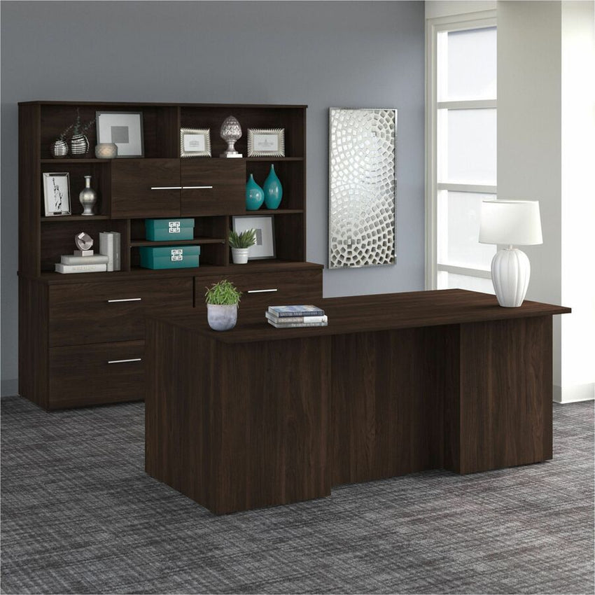 Bush Furniture 71"x 108"U - Shaped Executive Desk with Adjustable Standing Bridge & Filing Cabinets - 5 Piece Office Set (OF5005X) - SchoolOutlet