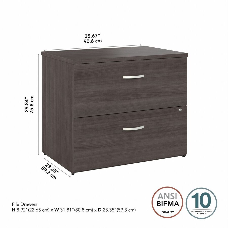 Bush Furniture 2 Drawer Lateral File Cabinet - Modern Office Storage Solution (SCF136X) - SchoolOutlet