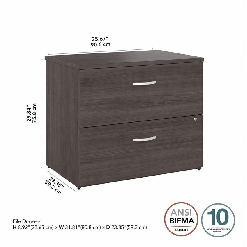 Bush Furniture 2 Drawer Lateral File Cabinet - Modern Office Storage Solution (SCF136X) - SchoolOutlet