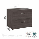 Bush Furniture 2 Drawer Lateral File Cabinet - Modern Office Storage Solution (SCF136X) - SchoolOutlet