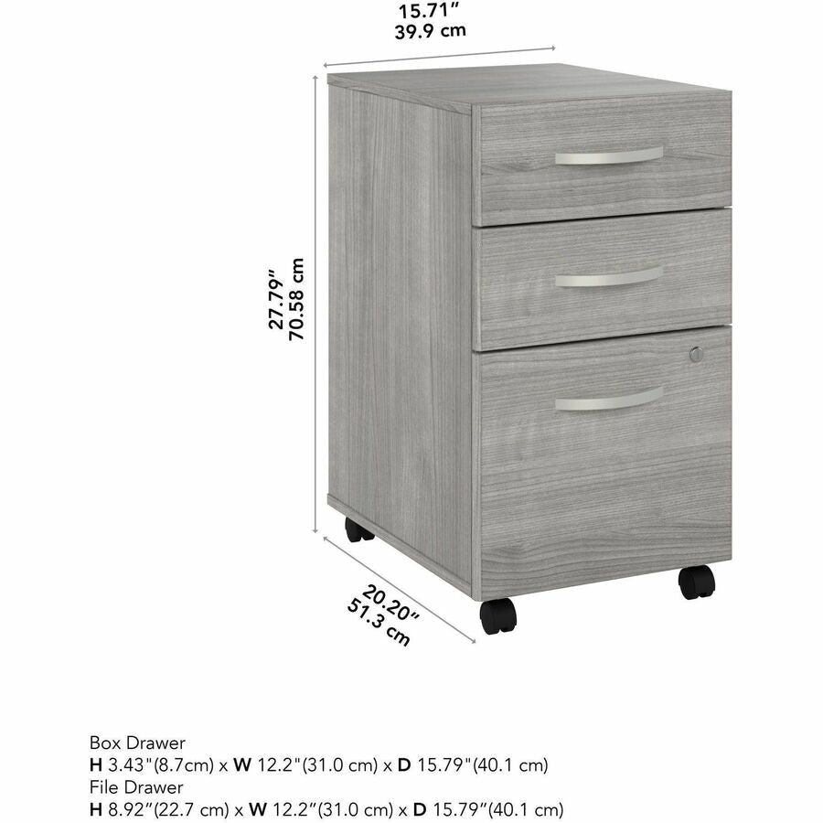 Bush Furniture 3 Drawer Mobile File Cabinet - Compact Office Storage Solution (SCF216X) - SchoolOutlet