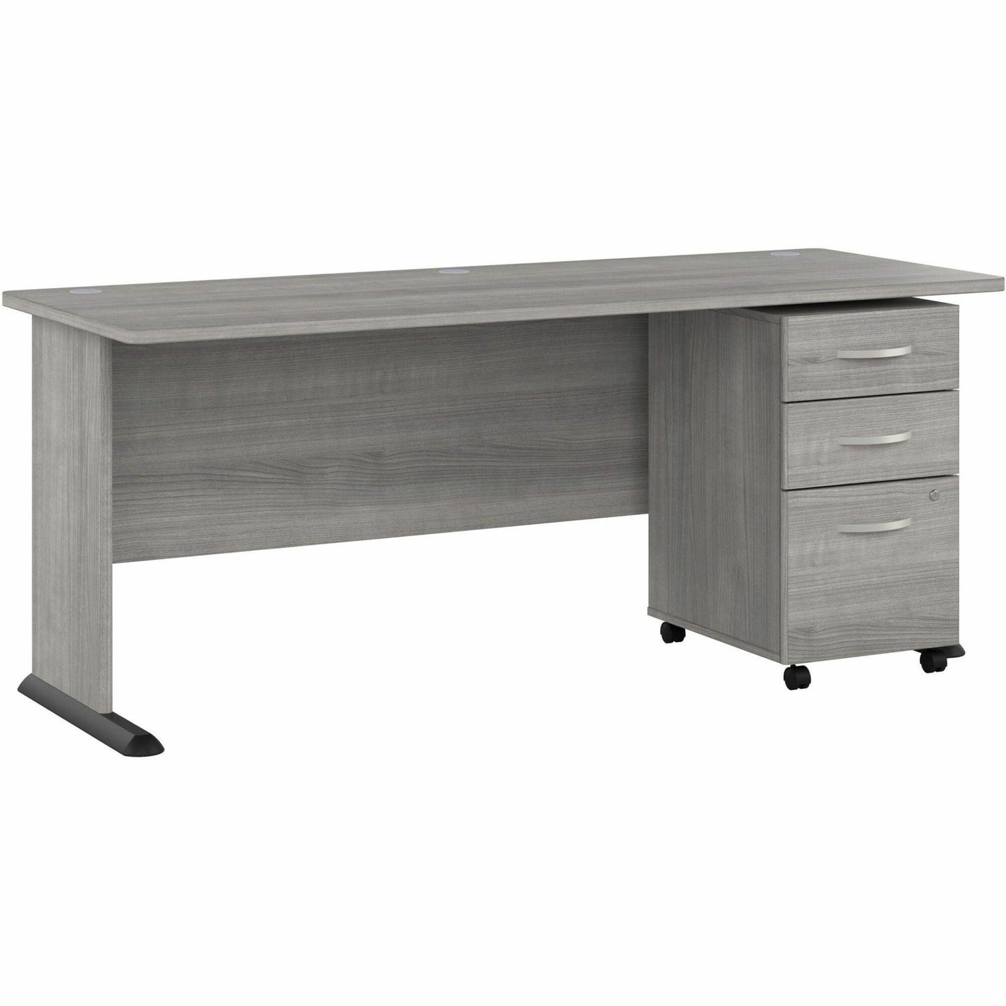 Bush Furniture 72"W Computer Desk with 3 - Drawer Mobile File Cabinet - Durable Thermally Fused Laminate Workstation Set (STA004X) - SchoolOutlet