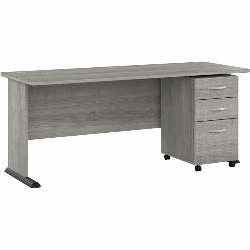 Bush Furniture 72"W Computer Desk with 3 - Drawer Mobile File Cabinet - Durable Thermally Fused Laminate Workstation Set (STA004X) - SchoolOutlet