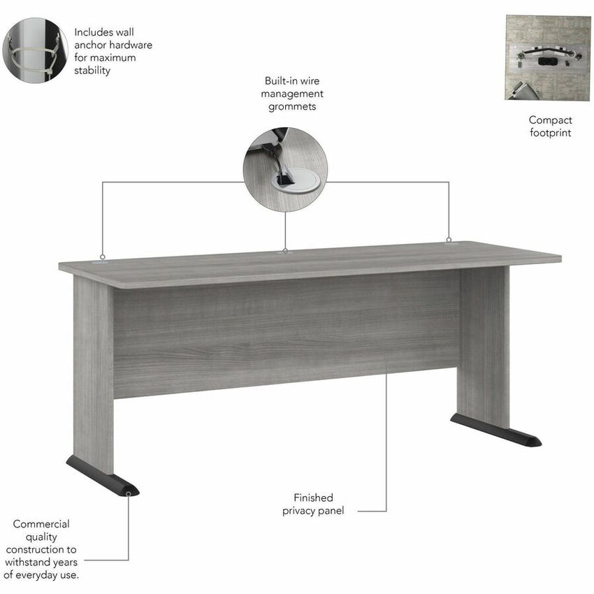 Bush Furniture 72"W Computer Desk with 3 - Drawer Mobile File Cabinet - Durable Thermally Fused Laminate Workstation Set (STA004X) - SchoolOutlet