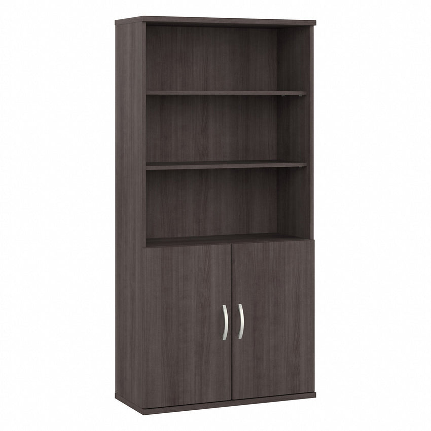 Bush Furniture 72.8"Tall 5 - Shelf Bookcase with Doors (STA010X) - SchoolOutlet