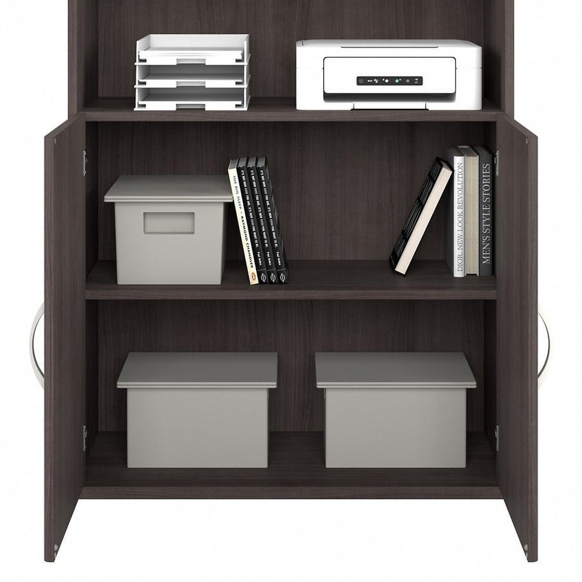 Bush Furniture 72.8"Tall 5 - Shelf Bookcase with Doors (STA010X) - SchoolOutlet