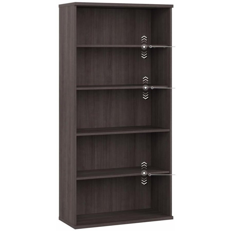 Bush Furniture 72.8"Tall 5 - Shelf Bookcase with Doors (STA010X) - SchoolOutlet
