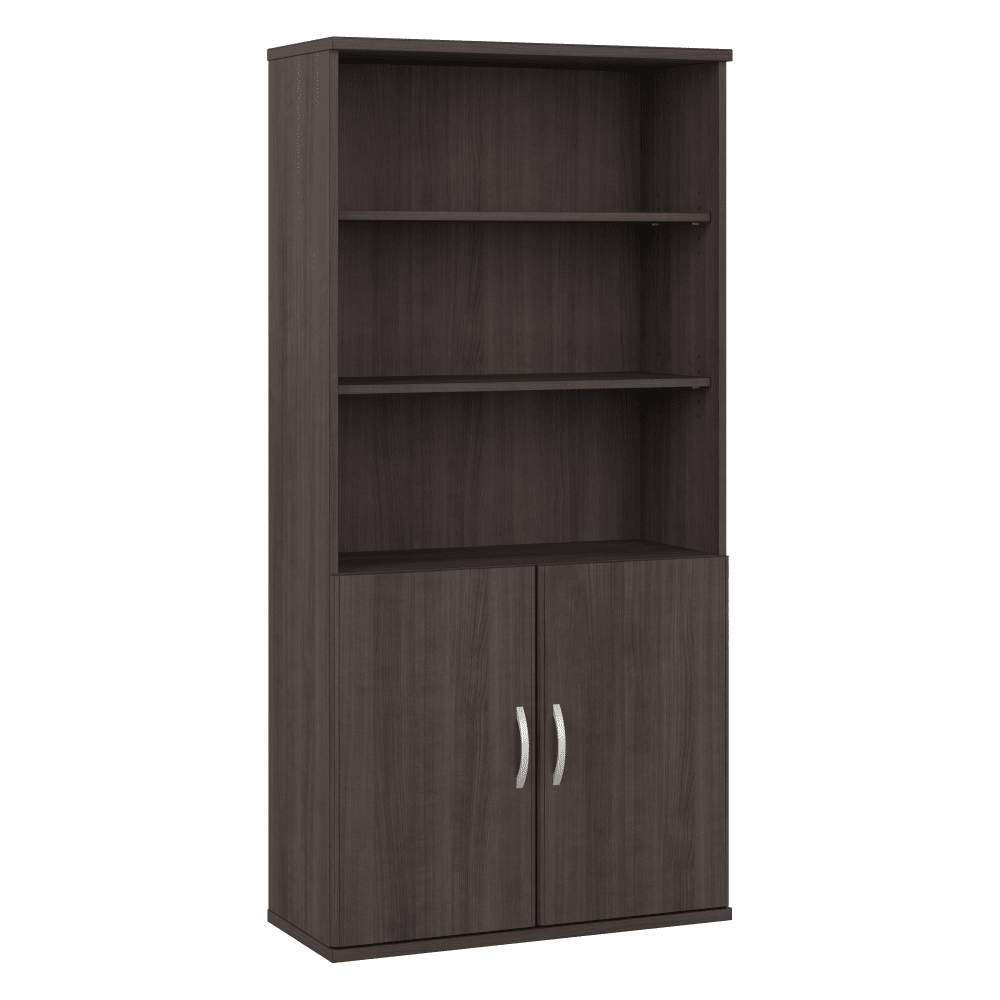 Bush Furniture 72.8"Tall 5 - Shelf Bookcase with Doors (STA010X) - SchoolOutlet