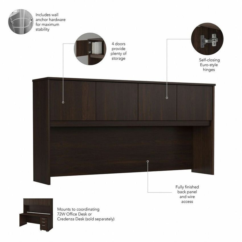 Bush Furniture Studio C 72"W x 36"D U Shaped Desk with Hutch and Mobile File Cabinet (STC003X) - SchoolOutlet