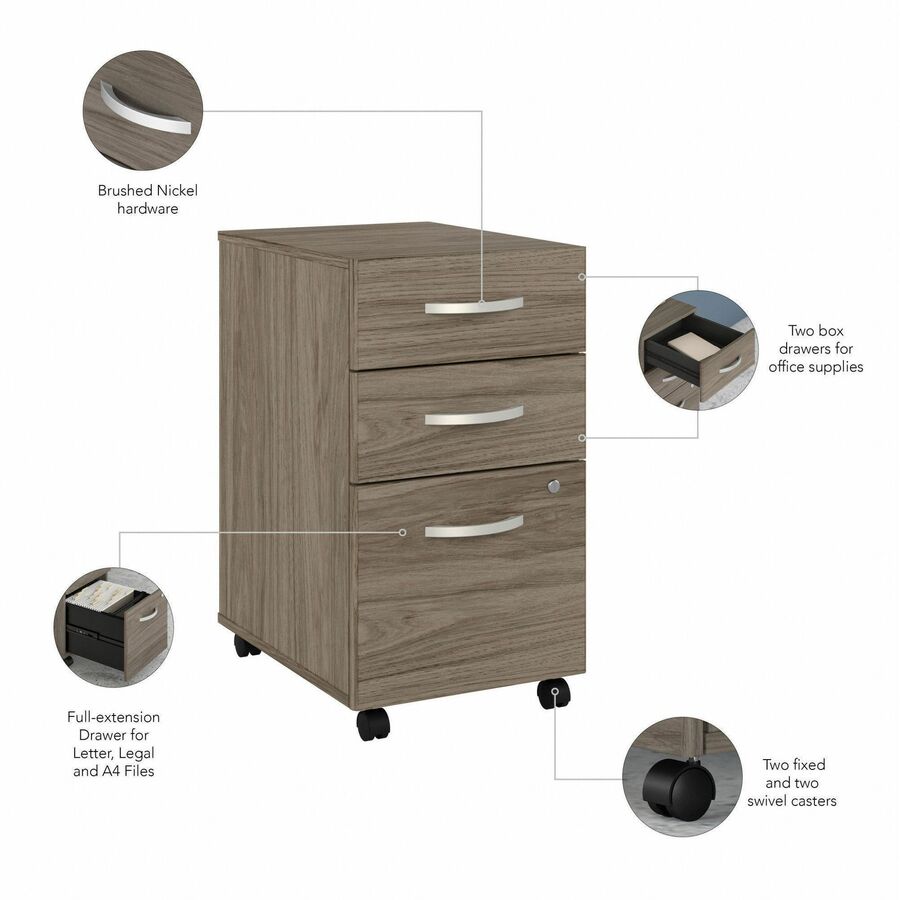 Bush Furniture Studio C 72"W x 36"D U Shaped Desk with Hutch and Mobile File Cabinet (STC003X) - SchoolOutlet