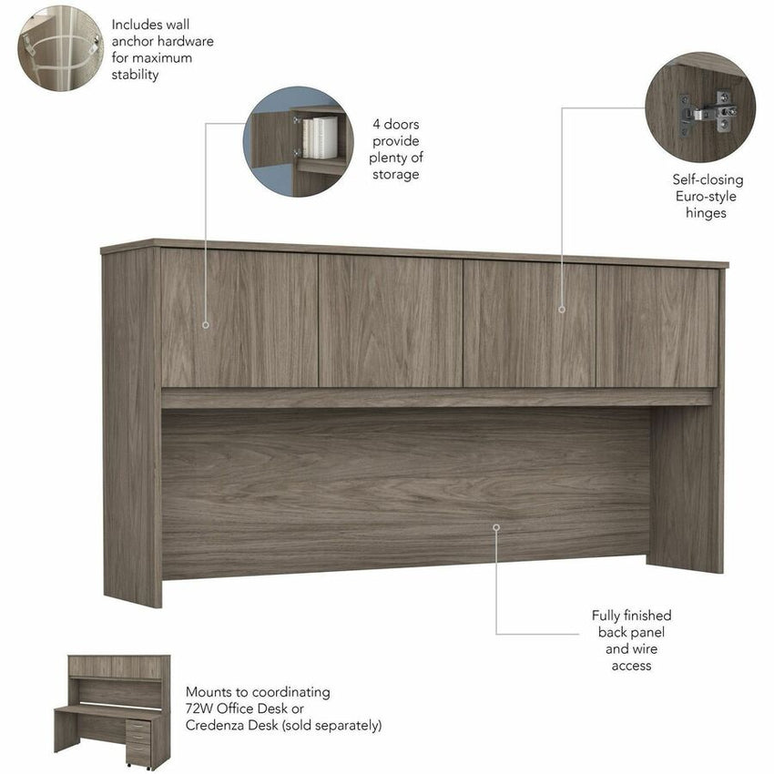 Bush Furniture Studio C 72"W x 36"D U Shaped Desk with Hutch and Mobile File Cabinet (STC003X) - SchoolOutlet