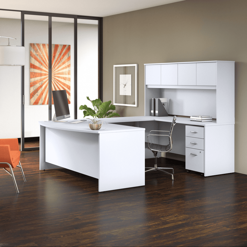 Bush Furniture Studio C 72"W x 36"D U Shaped Desk with Hutch and Mobile File Cabinet (STC003X) - SchoolOutlet