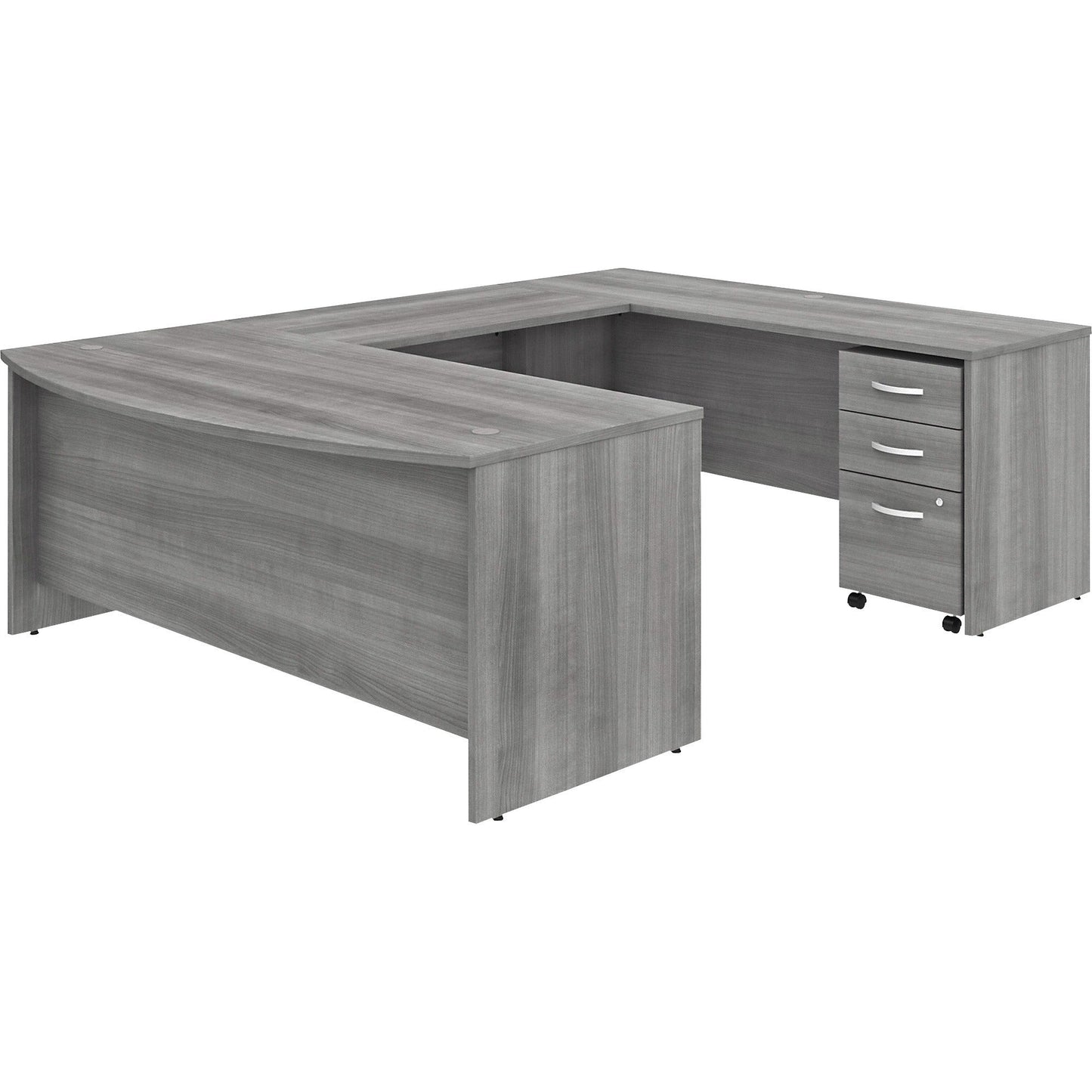 Bush Furniture Studio C Front U Station with 3 - Drawer Mobile Pedestal (STC004X) - SchoolOutlet