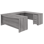 Bush Furniture Studio C Front U Station with 3 - Drawer Mobile Pedestal (STC004X) - SchoolOutlet