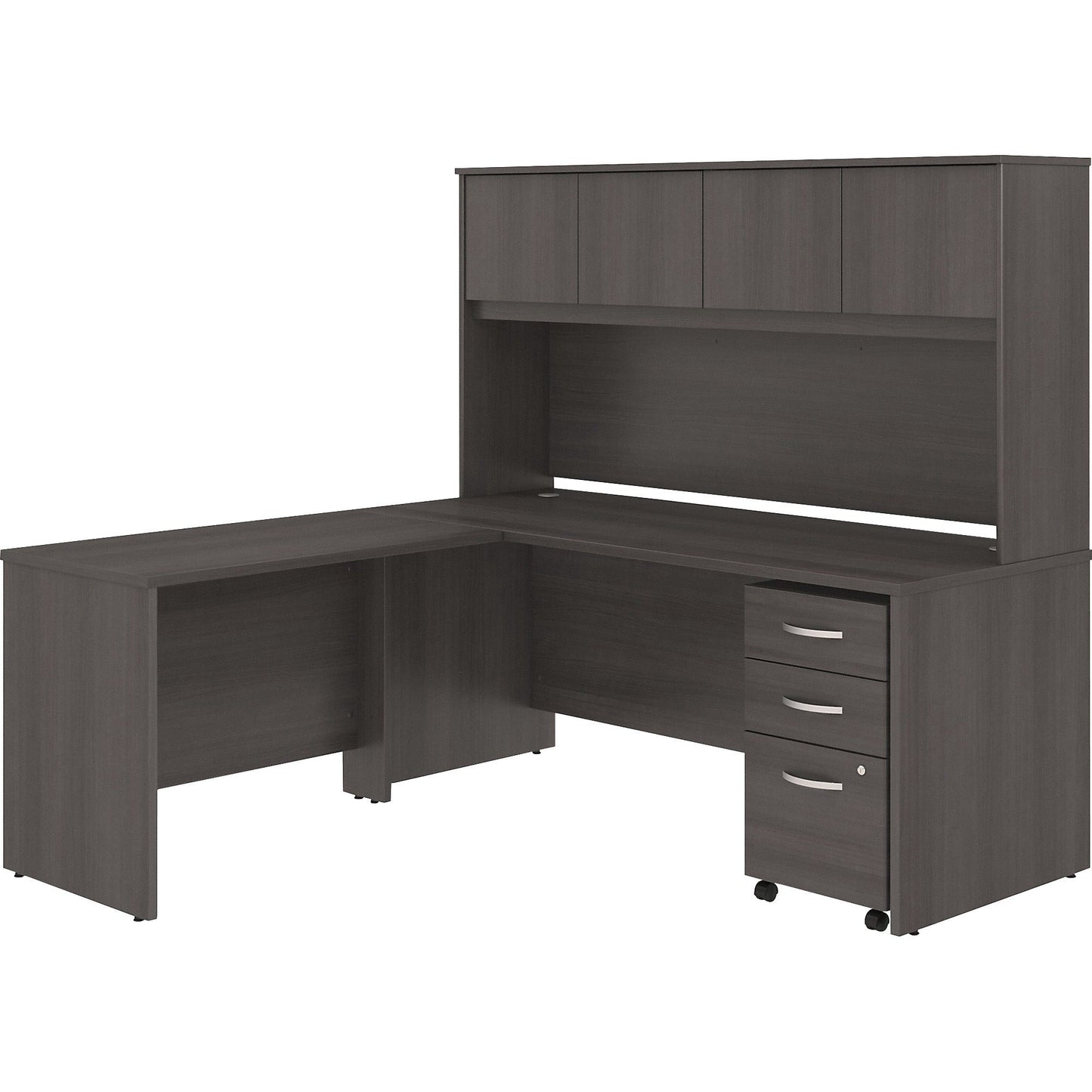 Bush Furniture Studio C L Shaped Desk with Hutch and Mobile File Cabinet (STC006X) - SchoolOutlet