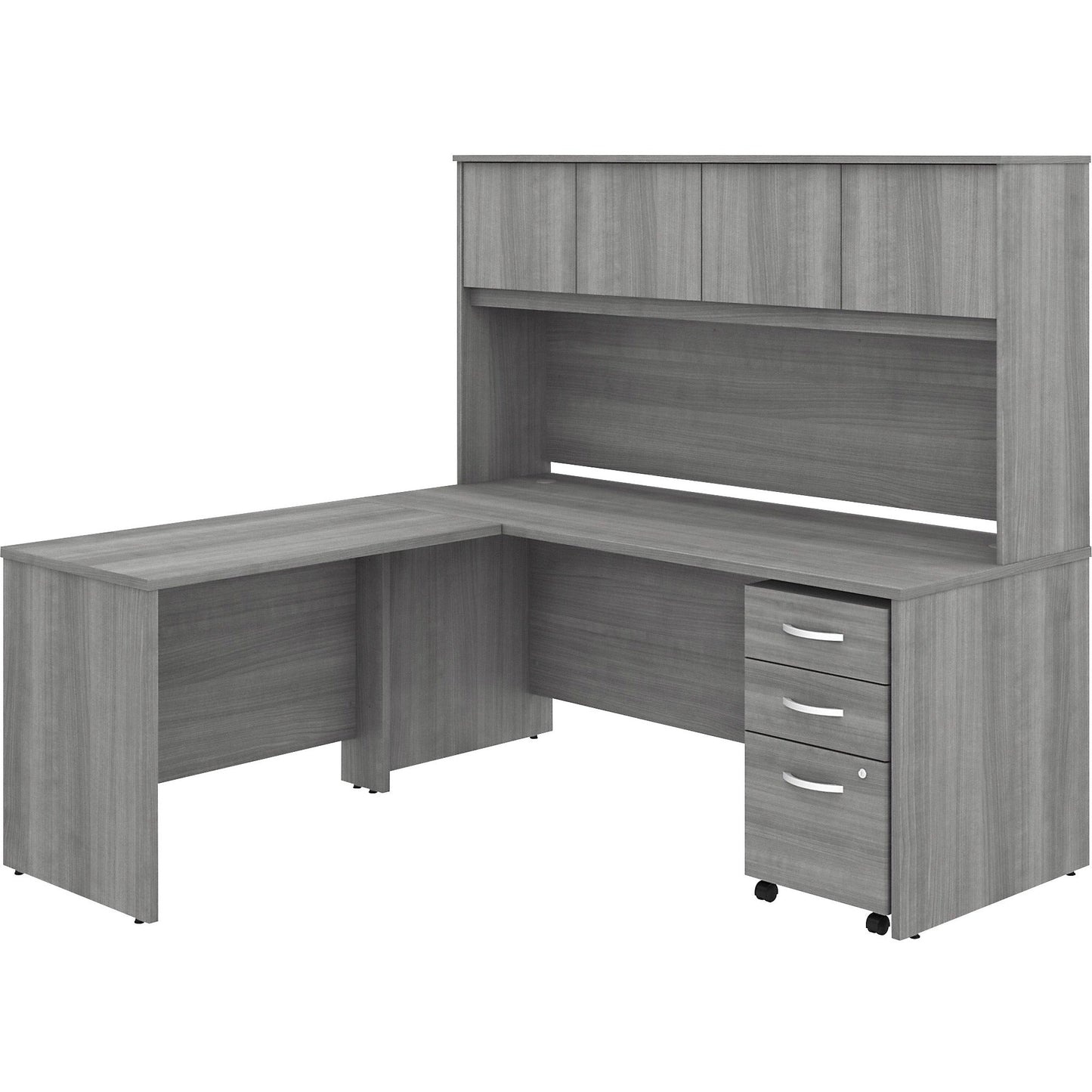 Bush Furniture Studio C L Shaped Desk with Hutch and Mobile File Cabinet (STC006X) - SchoolOutlet