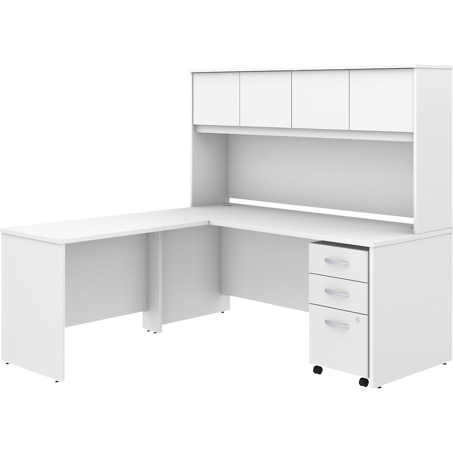 Bush Furniture Studio C L Shaped Desk with Hutch and Mobile File Cabinet (STC006X) - SchoolOutlet