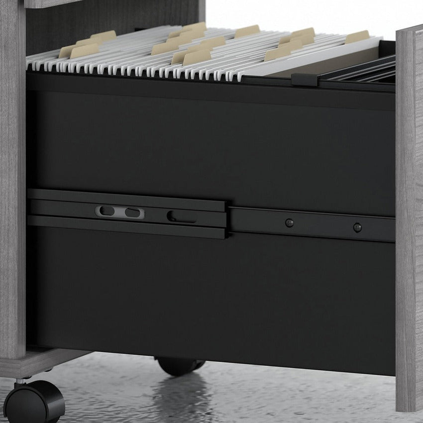 Bush Furniture Studio C L Shaped Desk with Hutch and Mobile File Cabinet (STC006X) - SchoolOutlet