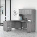 Bush Furniture Studio C L Shaped Desk with Hutch and Mobile File Cabinet (STC006X) - SchoolOutlet