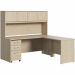 Bush Furniture Studio C L Shaped Desk with Hutch and Mobile File Cabinet (STC006X) - SchoolOutlet
