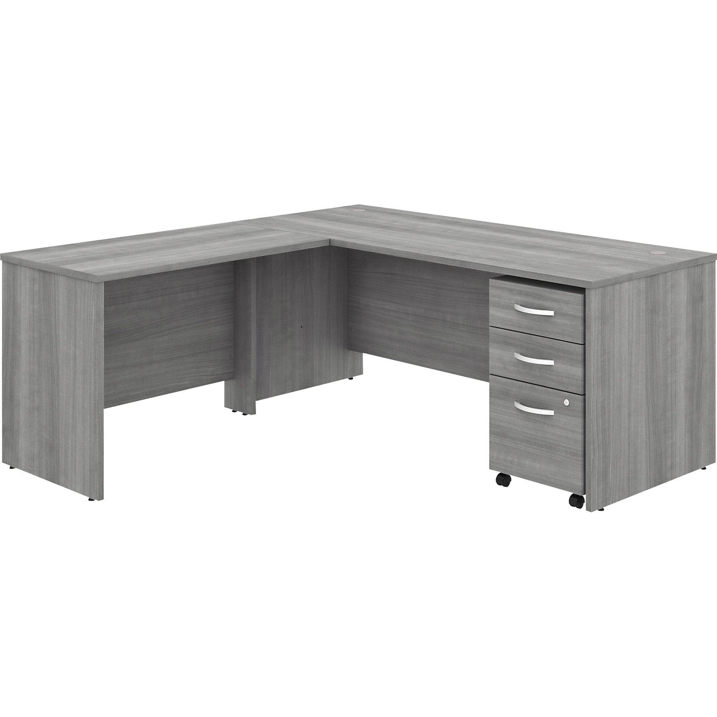 Bush Furniture Studio C 72"W x 30"D L - Shaped Desk with Mobile File Cabinet and 42W Return (STC007X) - SchoolOutlet