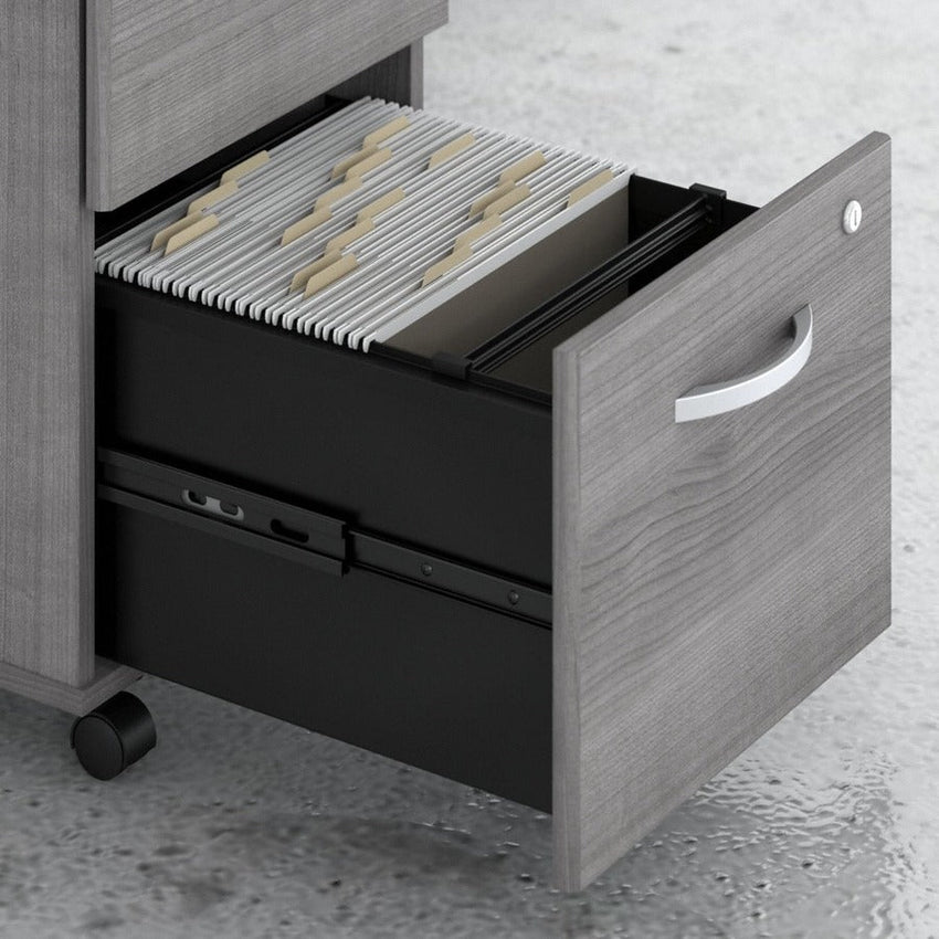 Bush Furniture Studio C L - Shaped Desk with Mobile File Cabinet (STC008X) - SchoolOutlet