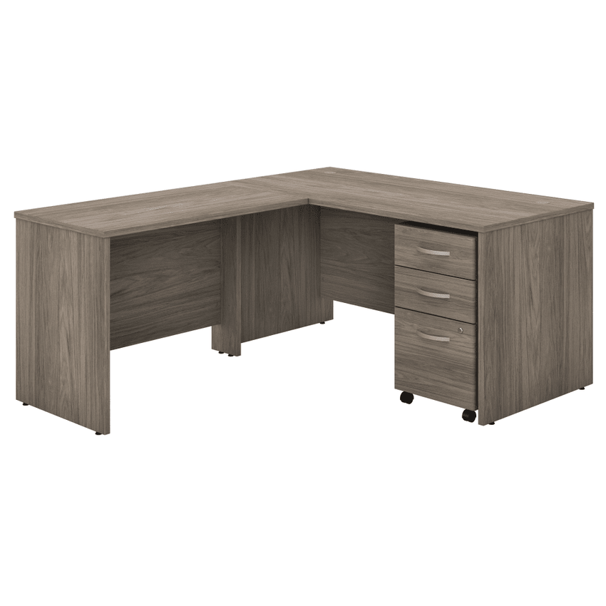Bush Furniture Studio C L - Shaped Desk with Mobile File Cabinet (STC008X) - SchoolOutlet
