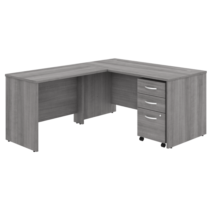 Bush Furniture Studio C L - Shaped Desk with Mobile File Cabinet (STC008X) - SchoolOutlet