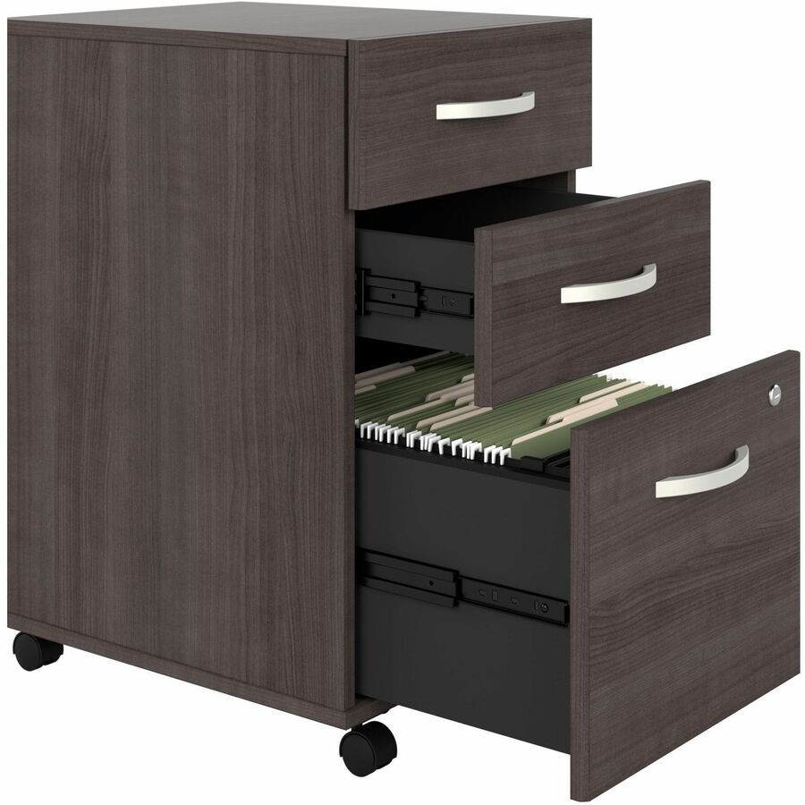 Bush Furniture Studio C 72"W x 36"D Bow Front Desk with Mobile File Cabinets (STC012X) - SchoolOutlet