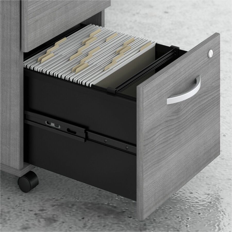 Bush Furniture Studio C 72"W x 36"D Bow Front Desk with Mobile File Cabinets (STC012X) - SchoolOutlet