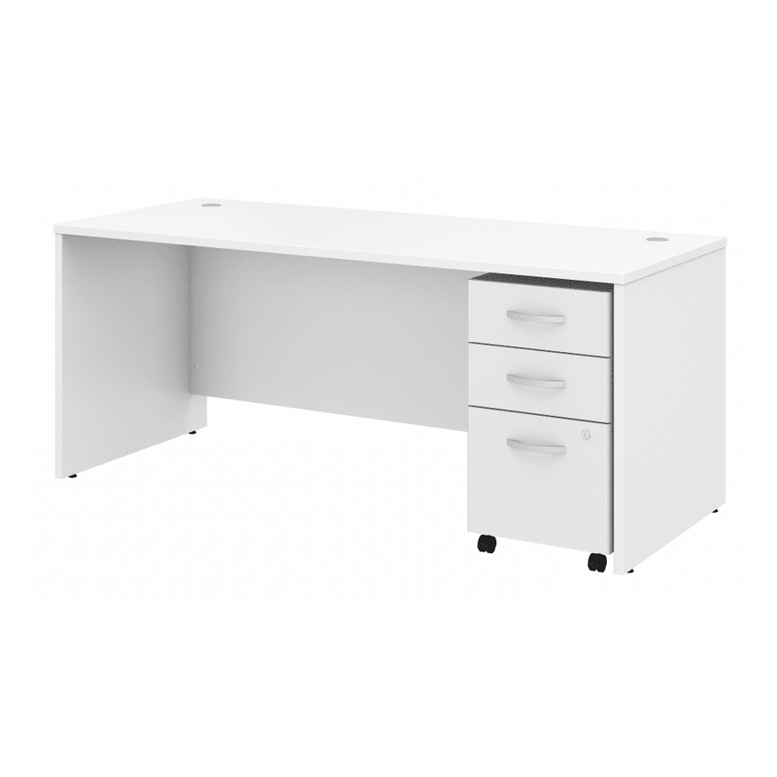 Bush Furniture Studio C 72"W x 30"D Office Desk with Mobile File Cabinet (STC013X) - SchoolOutlet