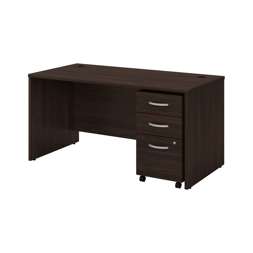 Bush Furniture Studio C 60"W x 30"D Office Desk with Mobile File Cabinet (STC014X) - SchoolOutlet