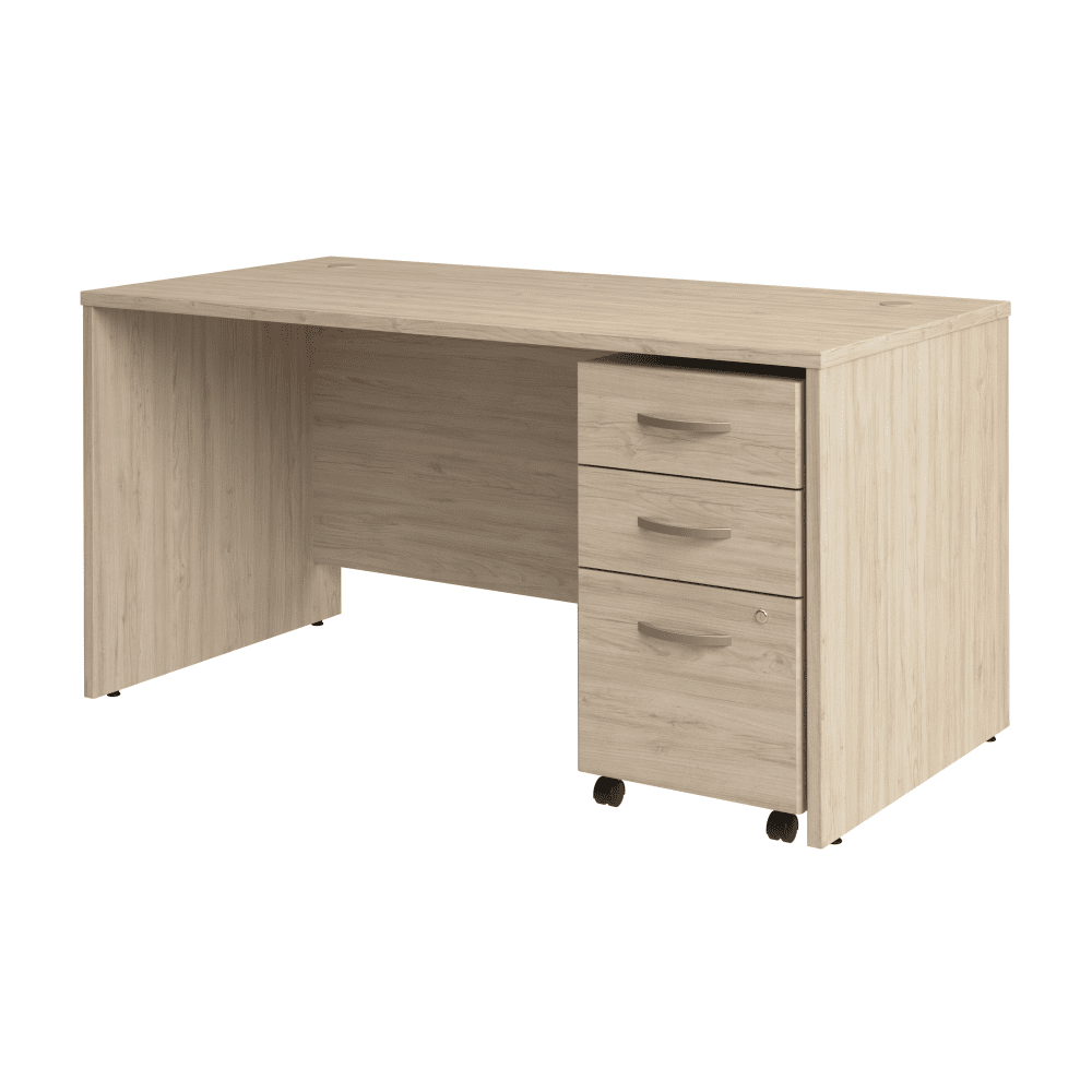 Bush Furniture Studio C 60"W x 30"D Office Desk with Mobile File Cabinet (STC014X) - SchoolOutlet