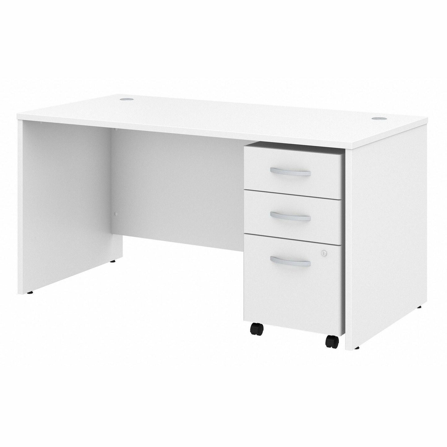 Bush Furniture Studio C 60"W x 30"D Office Desk with Mobile File Cabinet (STC014X) - SchoolOutlet